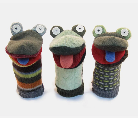 Wool Frog Hand Puppet